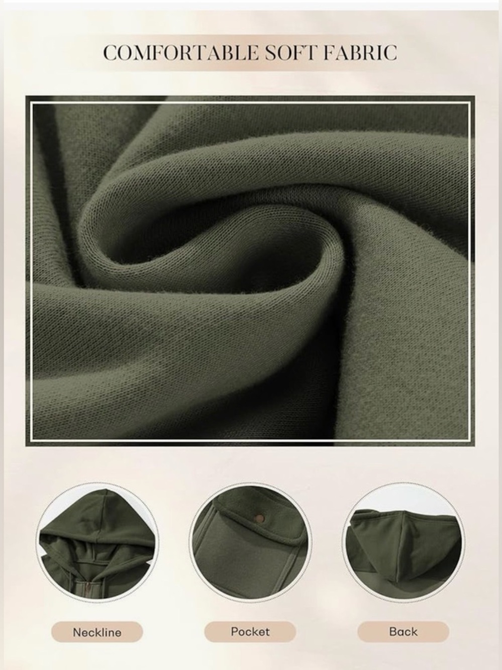 Olive Green Sherpa Zip-up Hooded Jacket - Women, Size XL - Picture 3 of 8
